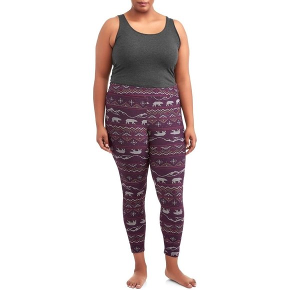 Terra & Sky Polar Bear Leggings Plus Size 2X 3X 4X - Picture 3 of 7